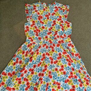 Ann Taylor Ruffle Sleeve Floral Dress Size 8 petite